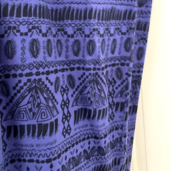 Vintage Aztec 40 Inch Long Maxi Skirt Size Small Royal Blue & Black Cotton - Picture 3 of 6